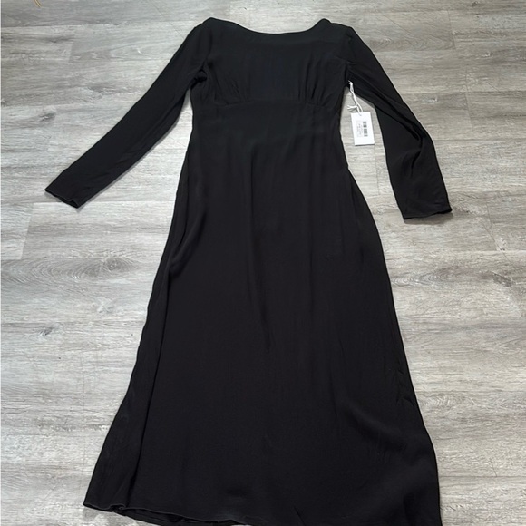 Reformation Rare Arabelle Dress Sz 2 black midi NWT - Picture 1 of 10
